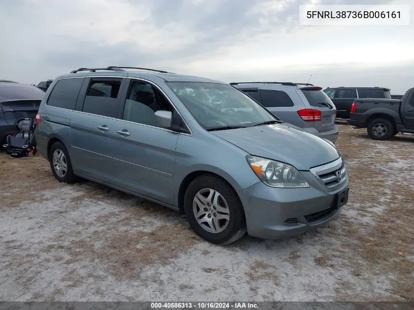 2006 Honda Odyssey Ex-L VIN: 5FNRL38736B006161 Lot: 40586313