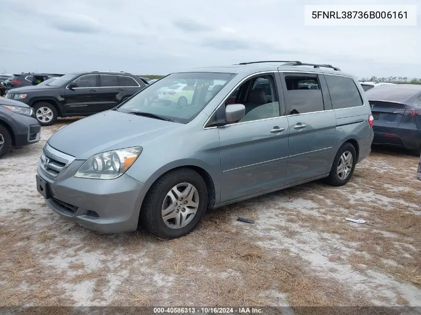 2006 Honda Odyssey Ex-L VIN: 5FNRL38736B006161 Lot: 40586313