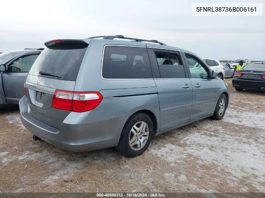 2006 Honda Odyssey Ex-L VIN: 5FNRL38736B006161 Lot: 40586313