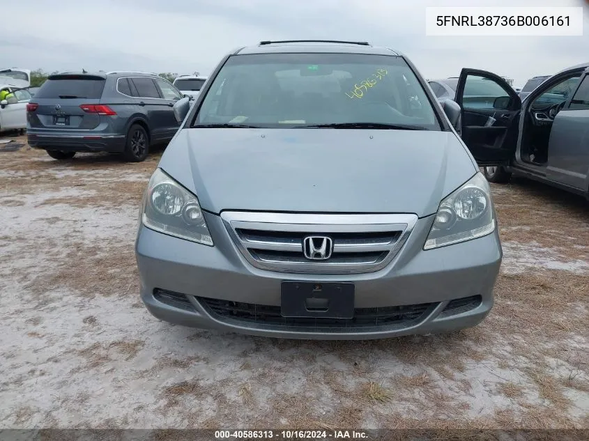 2006 Honda Odyssey Ex-L VIN: 5FNRL38736B006161 Lot: 40586313