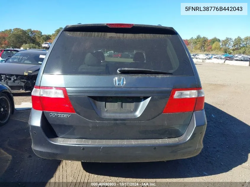 2006 Honda Odyssey Exl VIN: 5FNRL38776B442043 Lot: 40590903