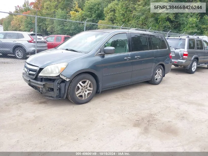 2006 Honda Odyssey Ex VIN: 5FNRL38466B426244 Lot: 40606149