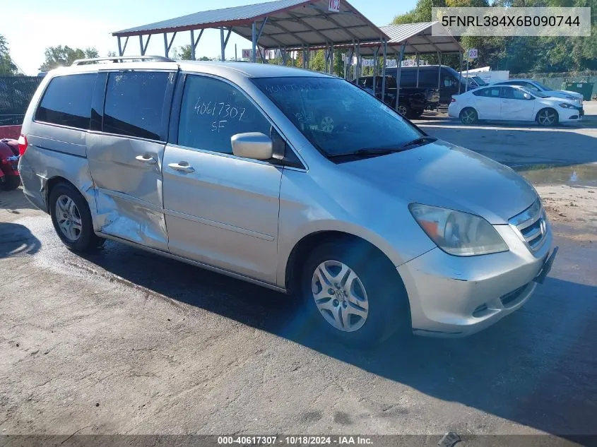 2006 Honda Odyssey Ex VIN: 5FNRL384X6B090744 Lot: 40617307