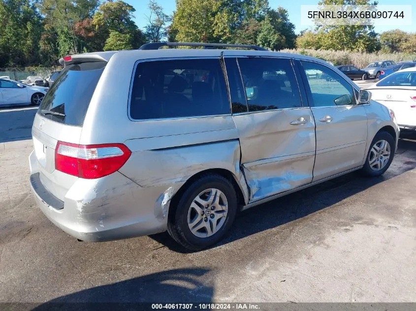 2006 Honda Odyssey Ex VIN: 5FNRL384X6B090744 Lot: 40617307