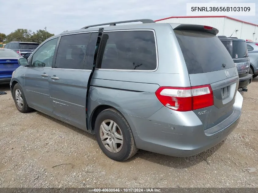 2006 Honda Odyssey Ex-L VIN: 5FNRL38656B103109 Lot: 40630546