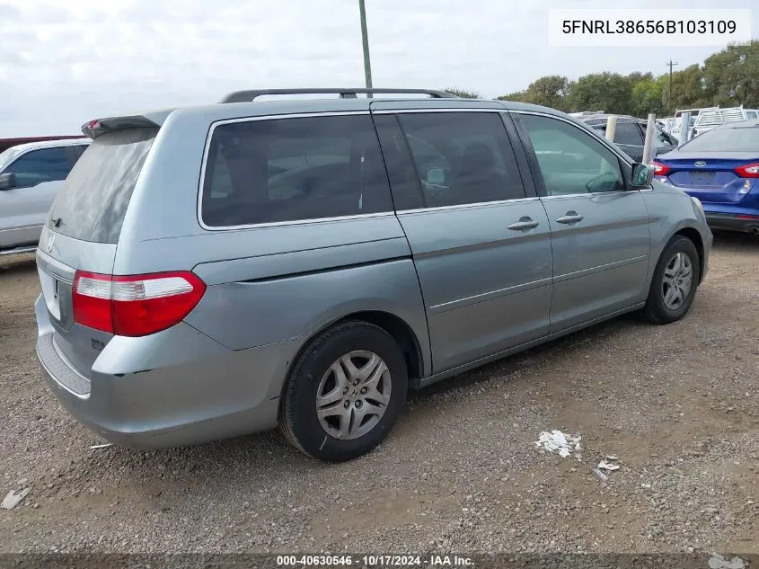 2006 Honda Odyssey Ex-L VIN: 5FNRL38656B103109 Lot: 40630546