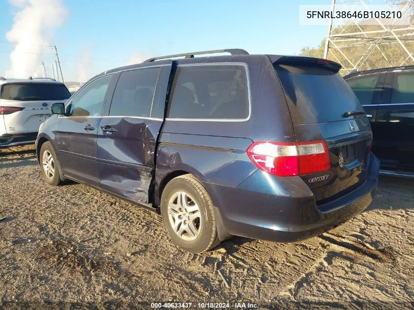 2006 Honda Odyssey Ex-L VIN: 5FNRL38646B105210 Lot: 40633437