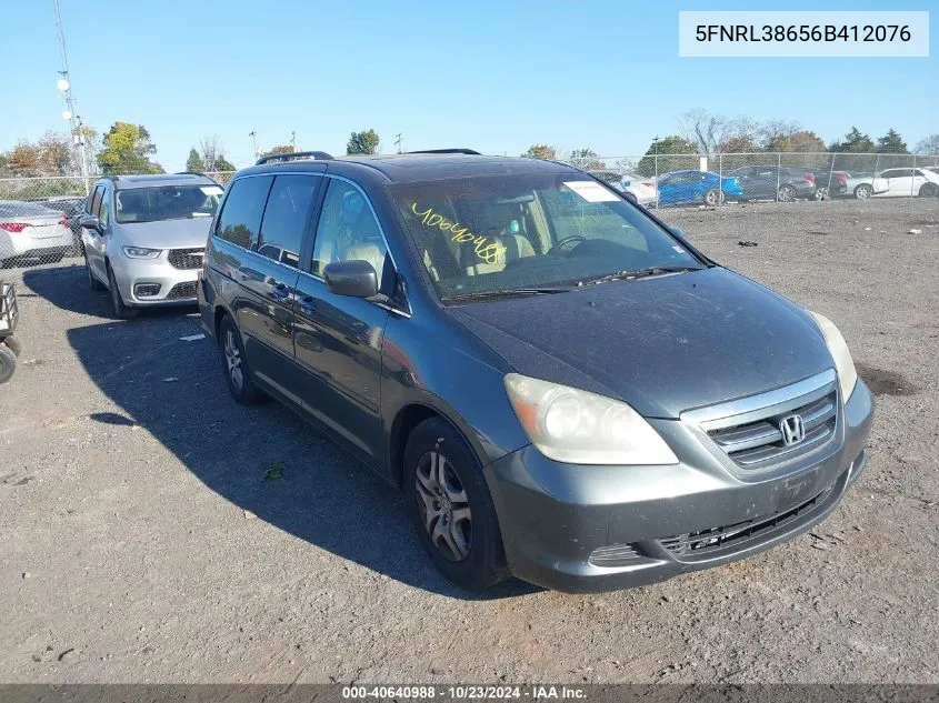 2006 Honda Odyssey Ex-L VIN: 5FNRL38656B412076 Lot: 40640988