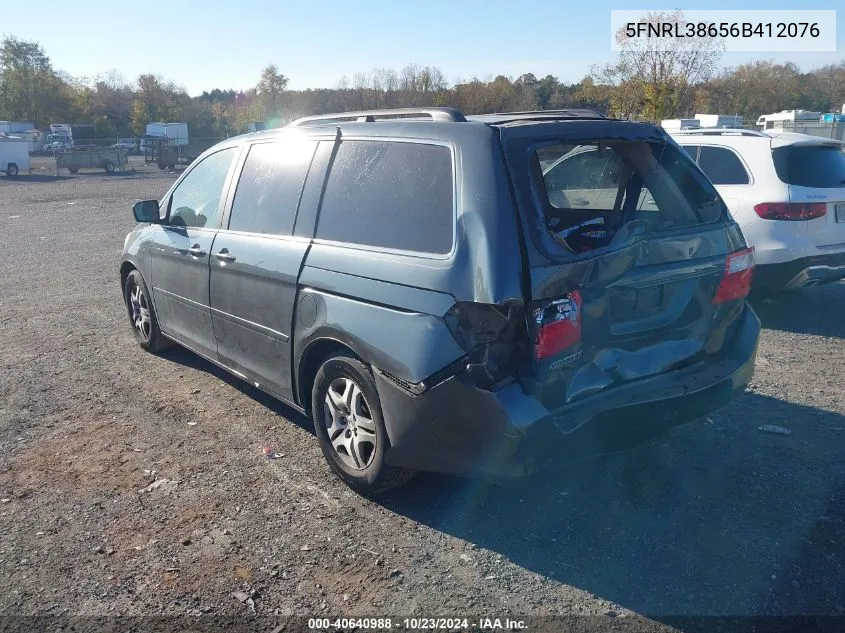 2006 Honda Odyssey Ex-L VIN: 5FNRL38656B412076 Lot: 40640988