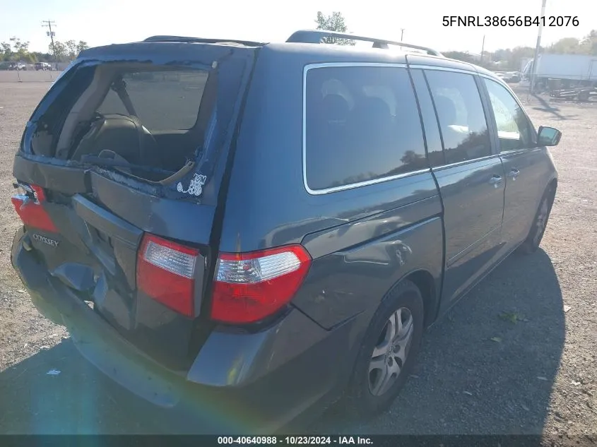 2006 Honda Odyssey Ex-L VIN: 5FNRL38656B412076 Lot: 40640988