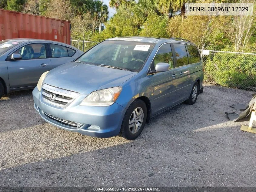 2006 Honda Odyssey Exl VIN: 5FNRL38696B112329 Lot: 40655839