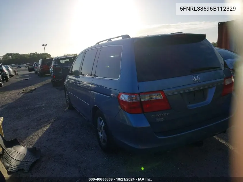 2006 Honda Odyssey Exl VIN: 5FNRL38696B112329 Lot: 40655839