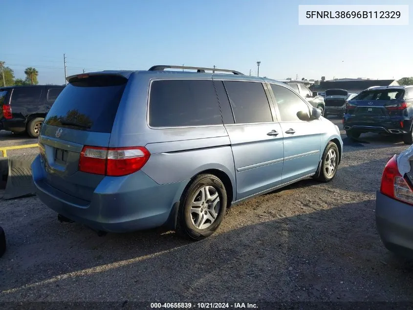 2006 Honda Odyssey Exl VIN: 5FNRL38696B112329 Lot: 40655839