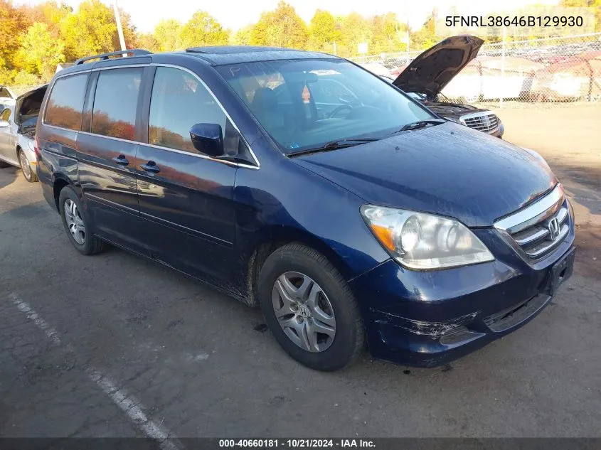 2006 Honda Odyssey Ex-L VIN: 5FNRL38646B129930 Lot: 40660181