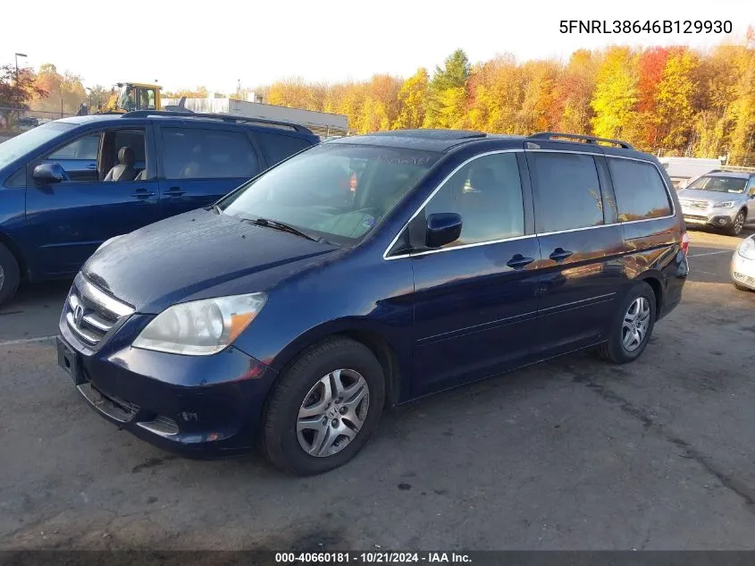 2006 Honda Odyssey Ex-L VIN: 5FNRL38646B129930 Lot: 40660181