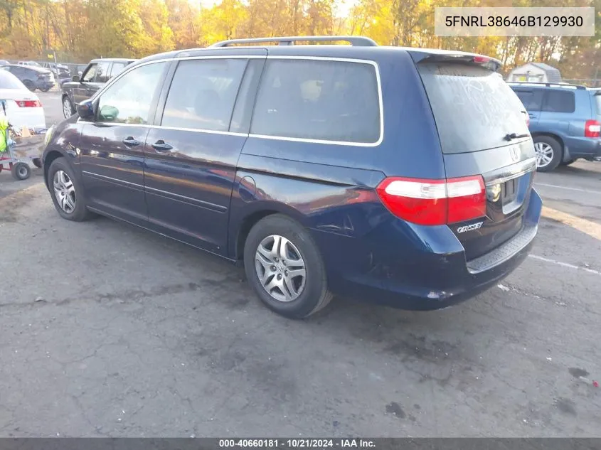 2006 Honda Odyssey Ex-L VIN: 5FNRL38646B129930 Lot: 40660181