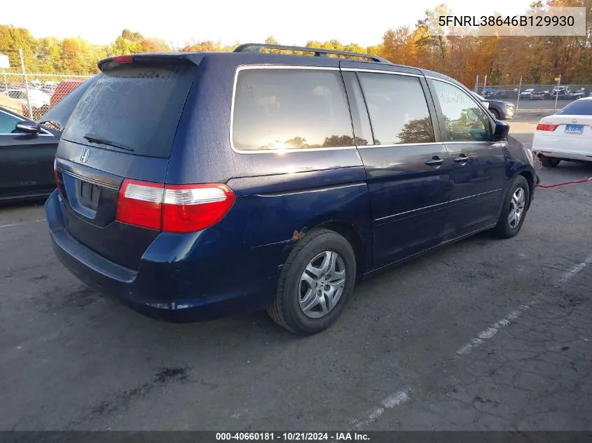 2006 Honda Odyssey Ex-L VIN: 5FNRL38646B129930 Lot: 40660181