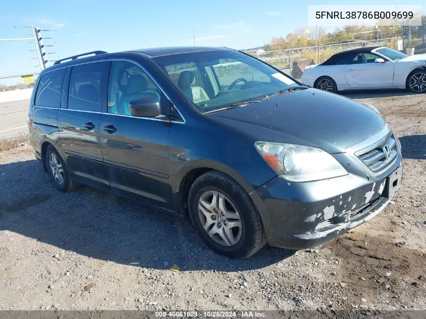 2006 Honda Odyssey Ex-L VIN: 5FNRL38786B009699 Lot: 40661009