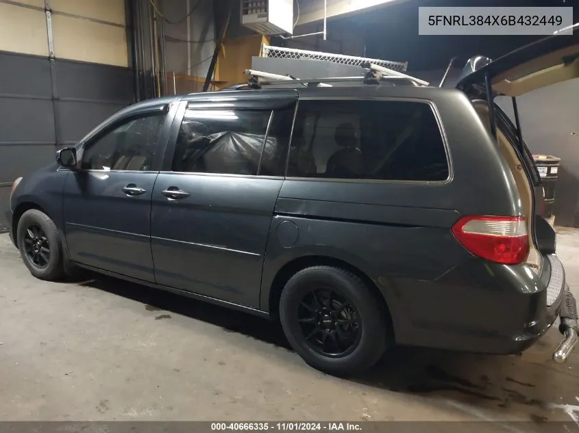 2006 Honda Odyssey Ex VIN: 5FNRL384X6B432449 Lot: 40666335