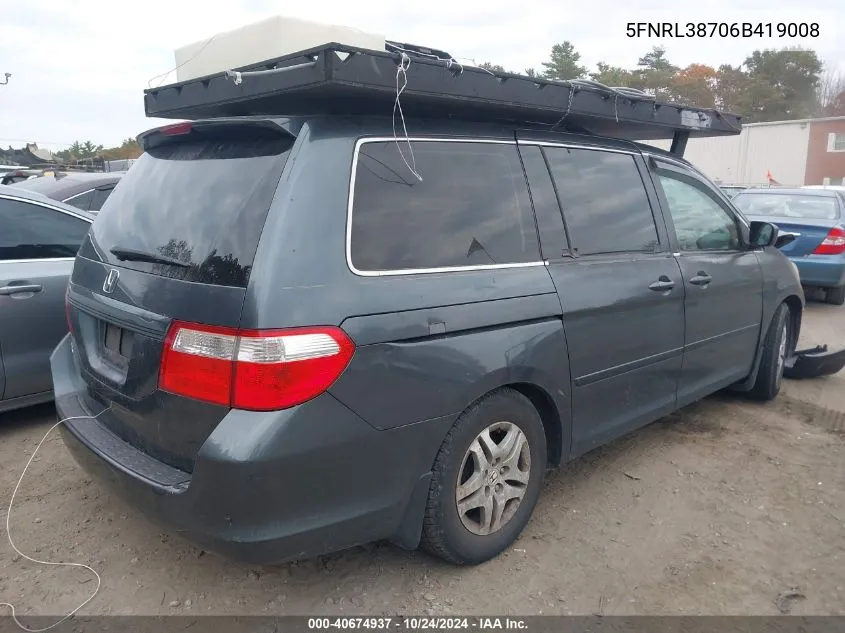 5FNRL38706B419008 2006 Honda Odyssey Ex-L