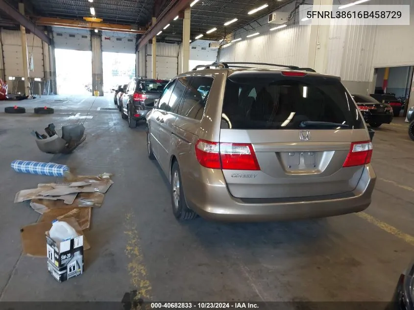 2006 Honda Odyssey Ex-L VIN: 5FNRL38616B458729 Lot: 40682833