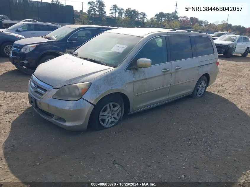 2006 Honda Odyssey Ex VIN: 5FNRL38446B042057 Lot: 40685970