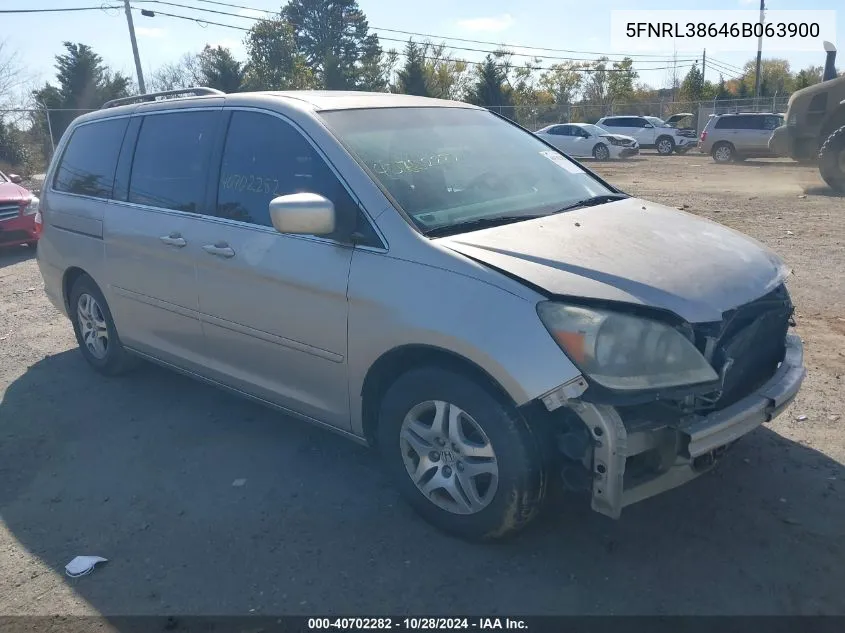 2006 Honda Odyssey Ex-L VIN: 5FNRL38646B063900 Lot: 40702282