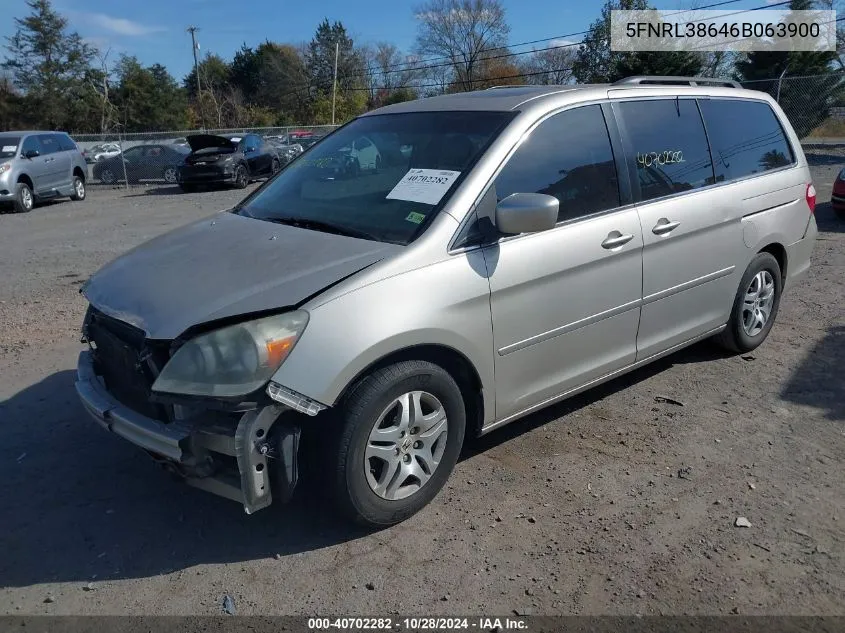 2006 Honda Odyssey Ex-L VIN: 5FNRL38646B063900 Lot: 40702282