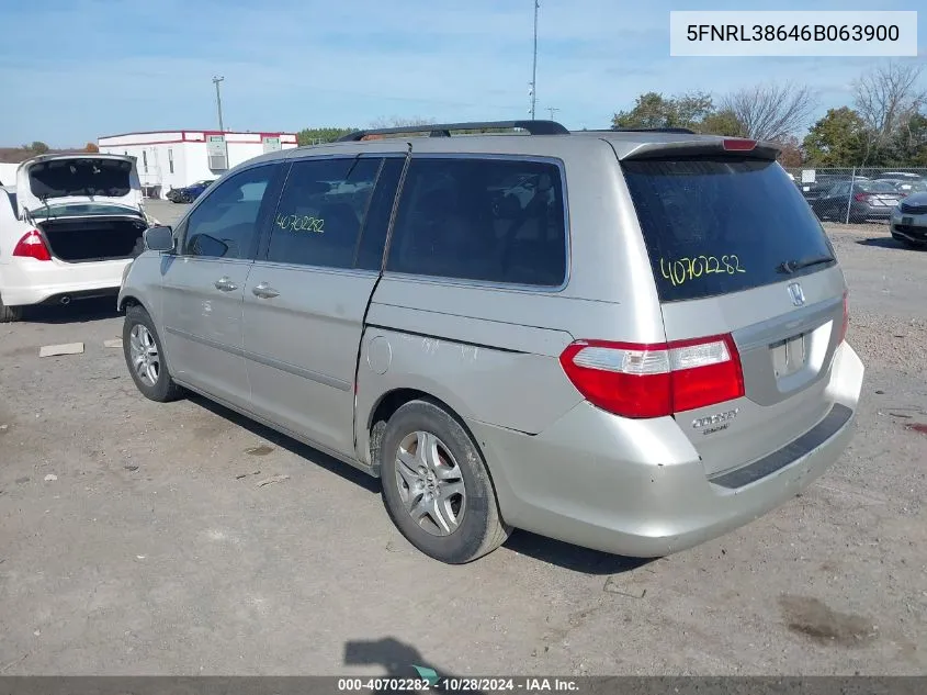 2006 Honda Odyssey Ex-L VIN: 5FNRL38646B063900 Lot: 40702282