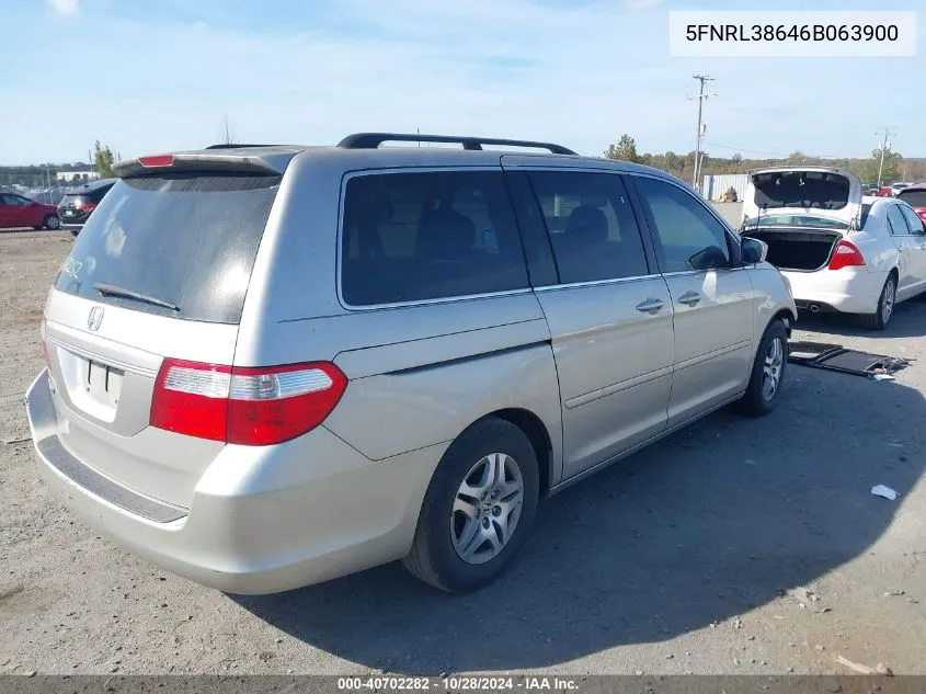 2006 Honda Odyssey Ex-L VIN: 5FNRL38646B063900 Lot: 40702282