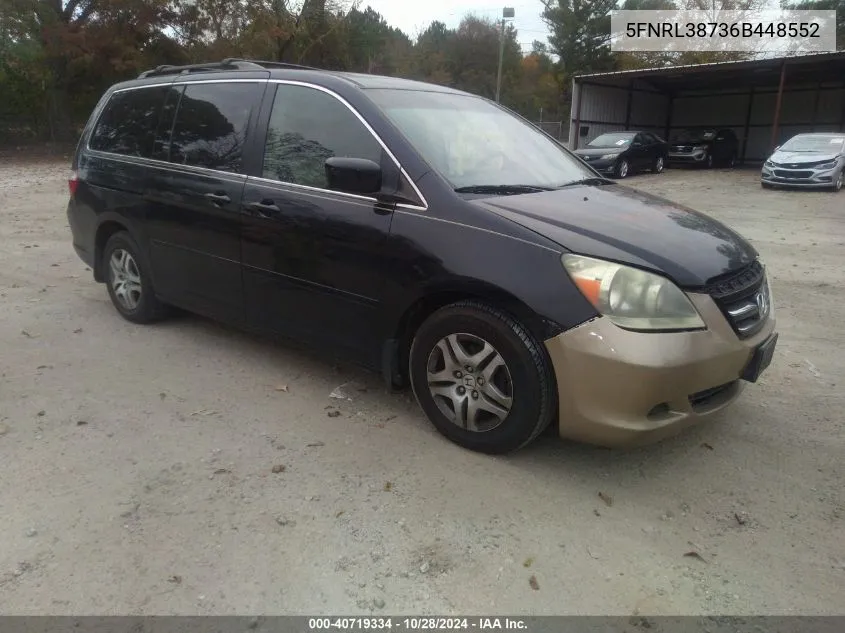 2006 Honda Odyssey Exl VIN: 5FNRL38736B448552 Lot: 40719334