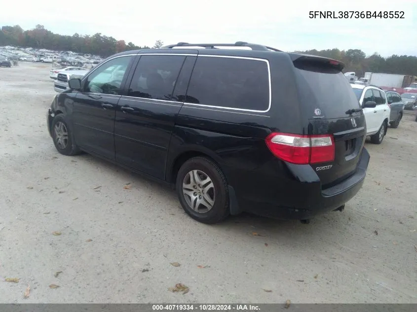 2006 Honda Odyssey Exl VIN: 5FNRL38736B448552 Lot: 40719334