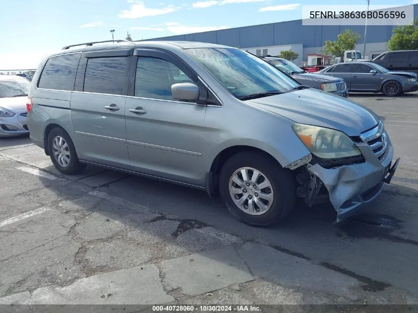 2006 Honda Odyssey Ex-L VIN: 5FNRL38636B056596 Lot: 40728060