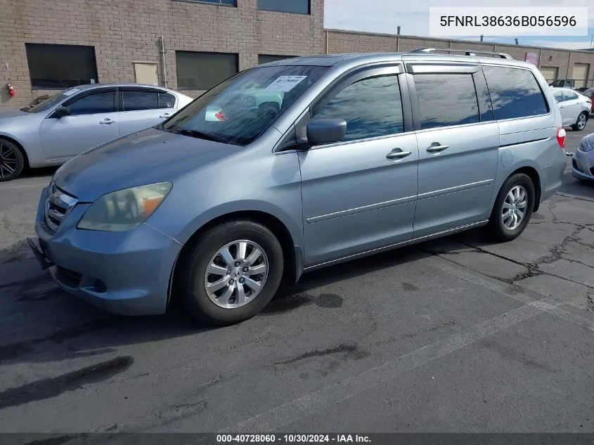 2006 Honda Odyssey Ex-L VIN: 5FNRL38636B056596 Lot: 40728060