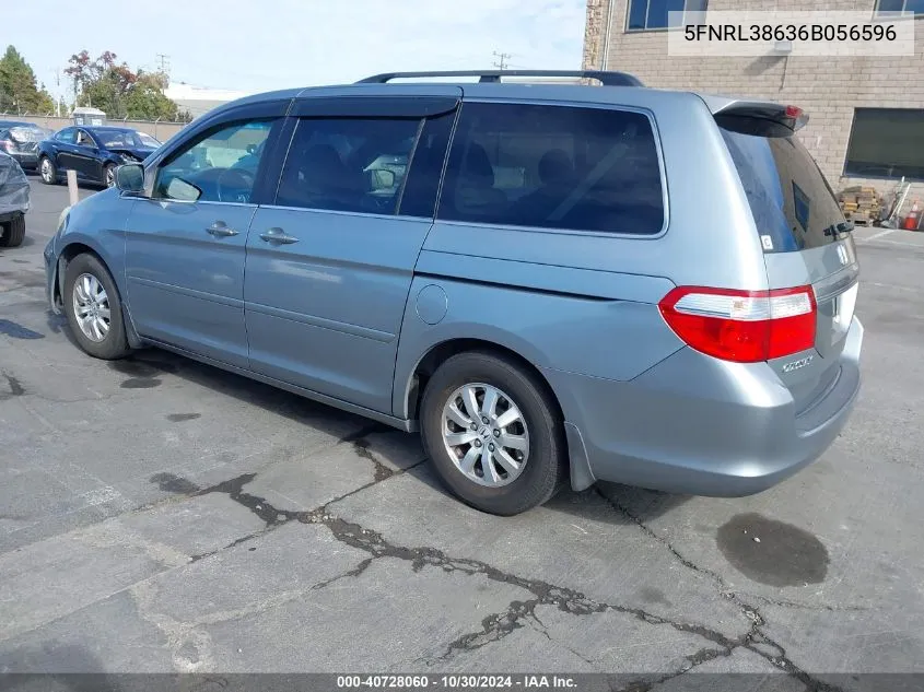 2006 Honda Odyssey Ex-L VIN: 5FNRL38636B056596 Lot: 40728060