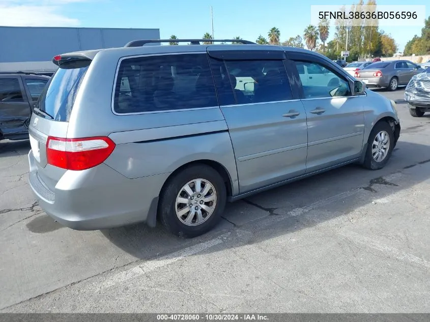 2006 Honda Odyssey Ex-L VIN: 5FNRL38636B056596 Lot: 40728060