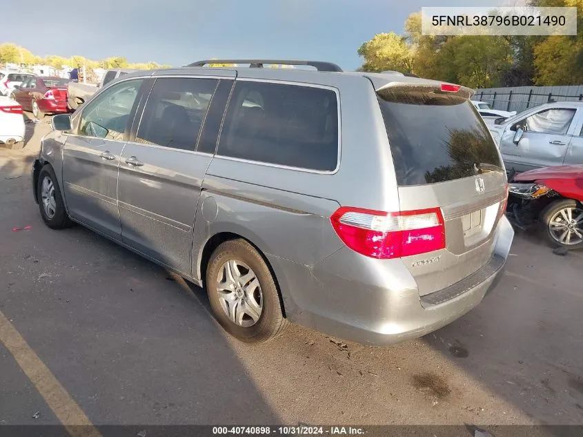 5FNRL38796B021490 2006 Honda Odyssey Ex-L