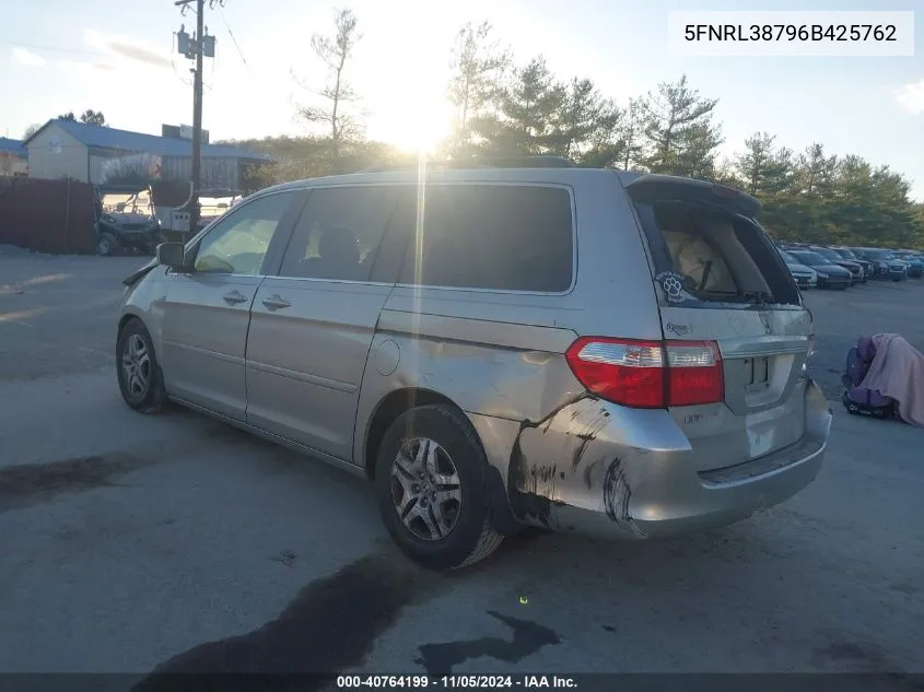 2006 Honda Odyssey Ex-L VIN: 5FNRL38796B425762 Lot: 40764199