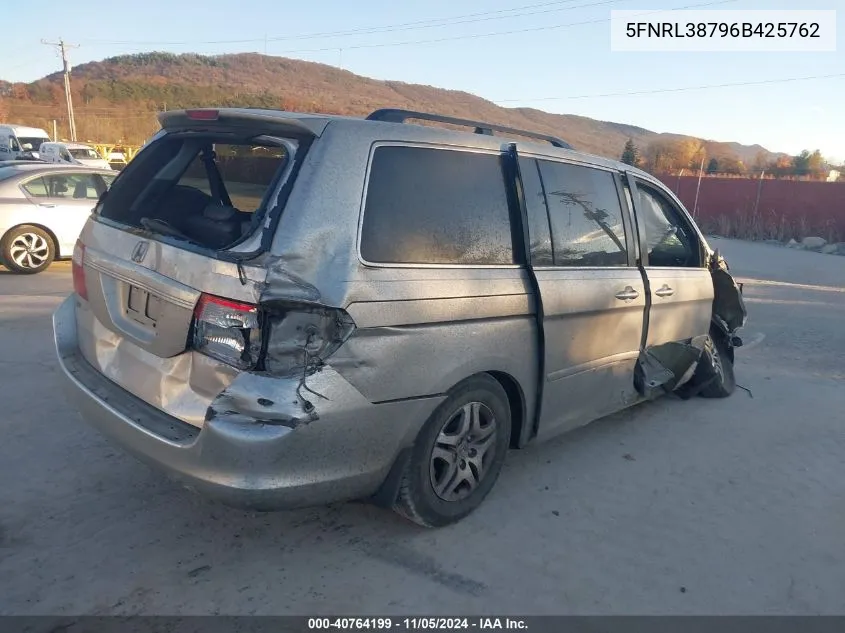 2006 Honda Odyssey Ex-L VIN: 5FNRL38796B425762 Lot: 40764199