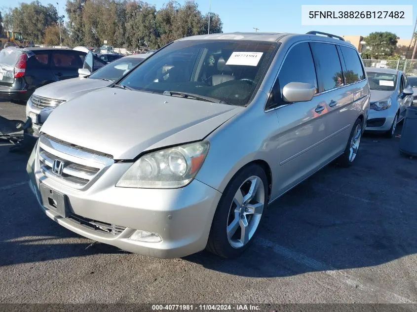 2006 Honda Odyssey Touring VIN: 5FNRL38826B127482 Lot: 40771981