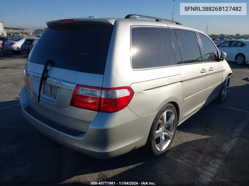 2006 Honda Odyssey Touring VIN: 5FNRL38826B127482 Lot: 40771981