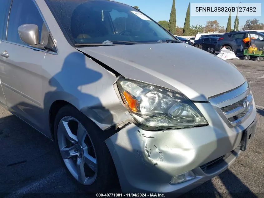 2006 Honda Odyssey Touring VIN: 5FNRL38826B127482 Lot: 40771981