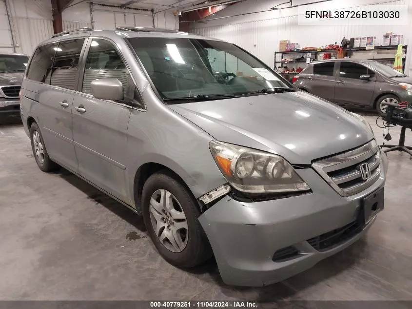 5FNRL38726B103030 2006 Honda Odyssey Ex-L