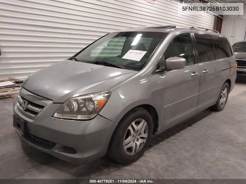 5FNRL38726B103030 2006 Honda Odyssey Ex-L