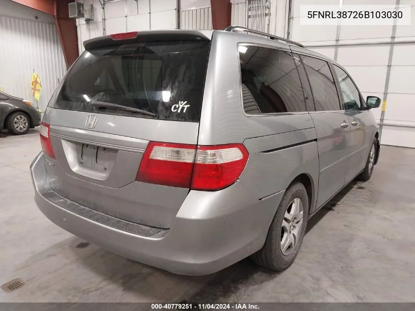 5FNRL38726B103030 2006 Honda Odyssey Ex-L