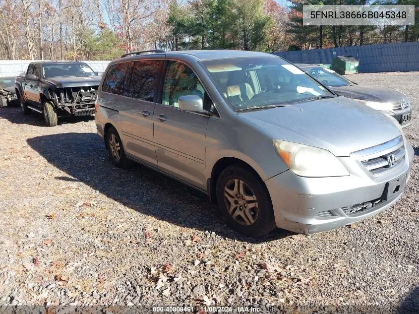 2006 Honda Odyssey Ex-L VIN: 5FNRL38666B045348 Lot: 40808461