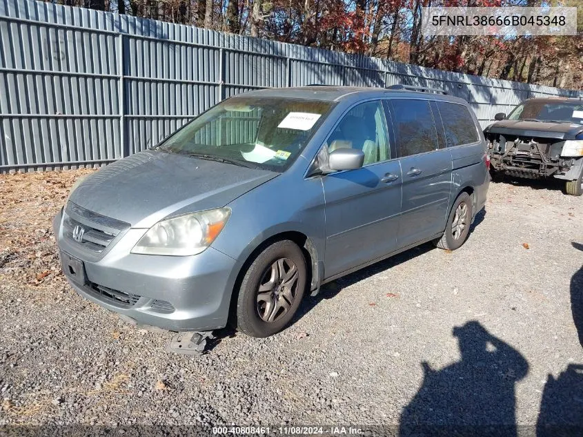 2006 Honda Odyssey Ex-L VIN: 5FNRL38666B045348 Lot: 40808461