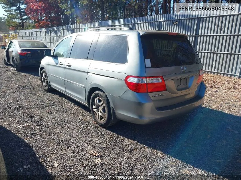 2006 Honda Odyssey Ex-L VIN: 5FNRL38666B045348 Lot: 40808461