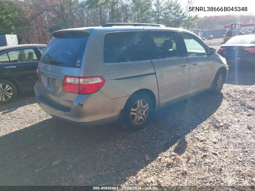 2006 Honda Odyssey Ex-L VIN: 5FNRL38666B045348 Lot: 40808461