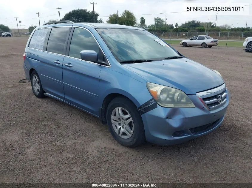 5FNRL38436B051011 2006 Honda Odyssey Ex